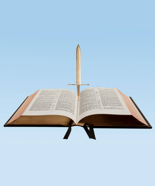 Bible with sword